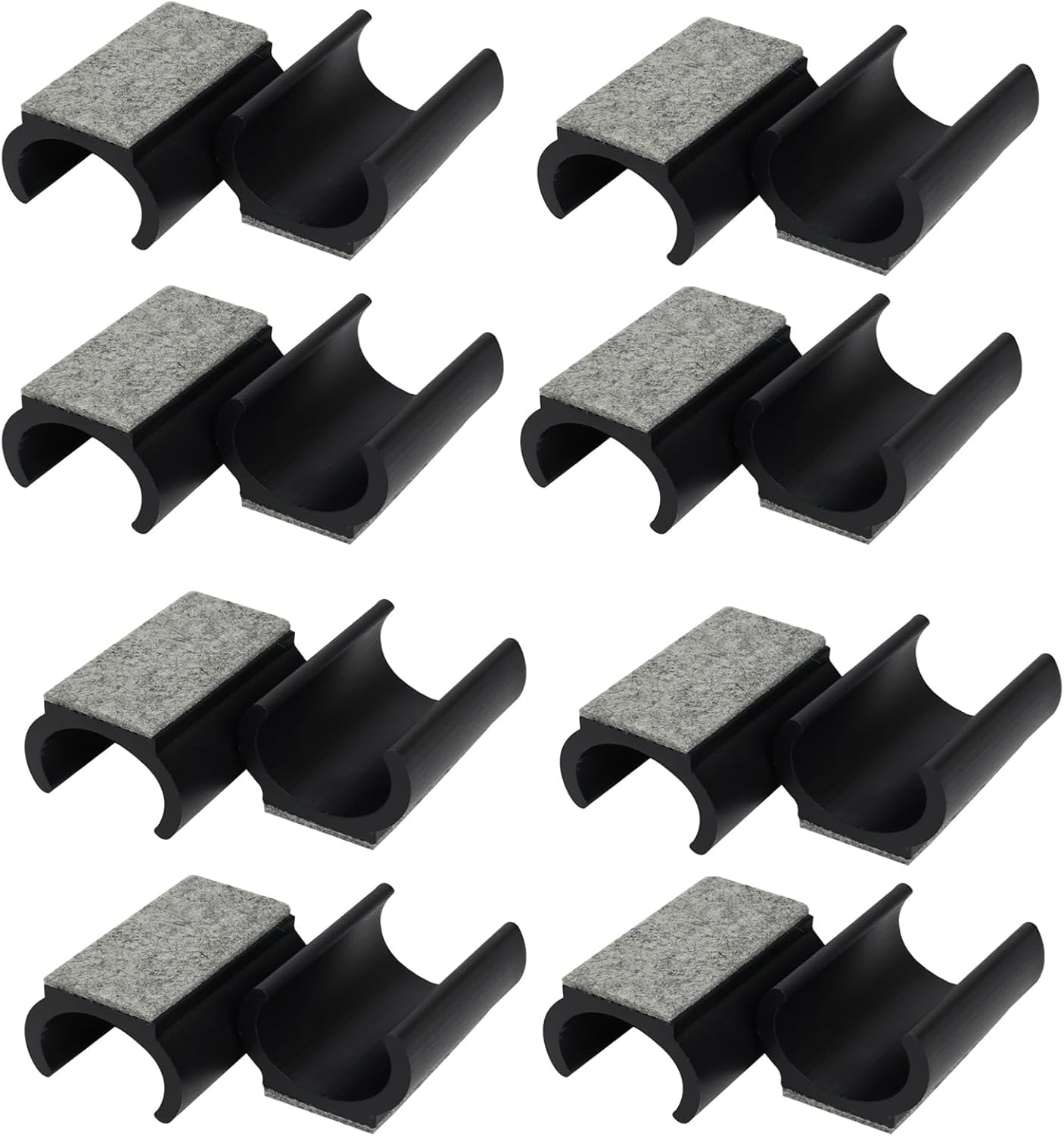FunWorth 16 Stück Stuhlgleiter Freischwinger mit Filz Set, Universal Möbelgleiter Ø 21-22mm für Schwingestühle für Parkett, Laminat, Fliesen - Kratzschutz & Lärmreduzierung (Schwarz-16Pack, 22MM)