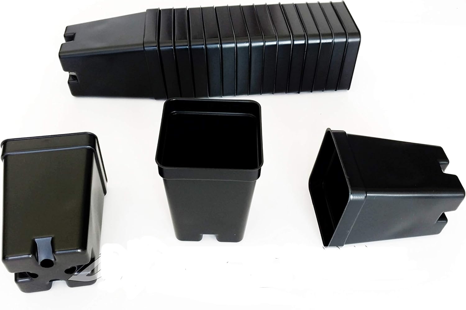 Set 96 Qty 2.5 in Sq 3.5 Deep Press Fit Garden Pots+ 3 Trays 3225 and 18 Labels