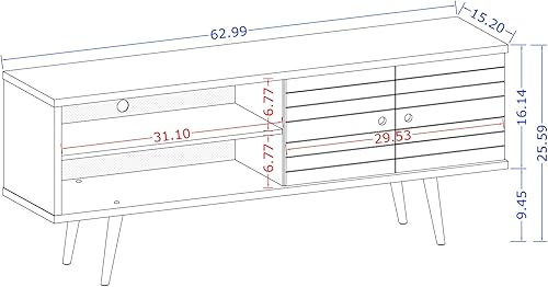 Miniatura 3 de Manhattan Comfort Liberty Mid Century - Soporte de TV moderno para televisores de hasta 60 pulgadas, centro de entretenimiento para dormitorio y