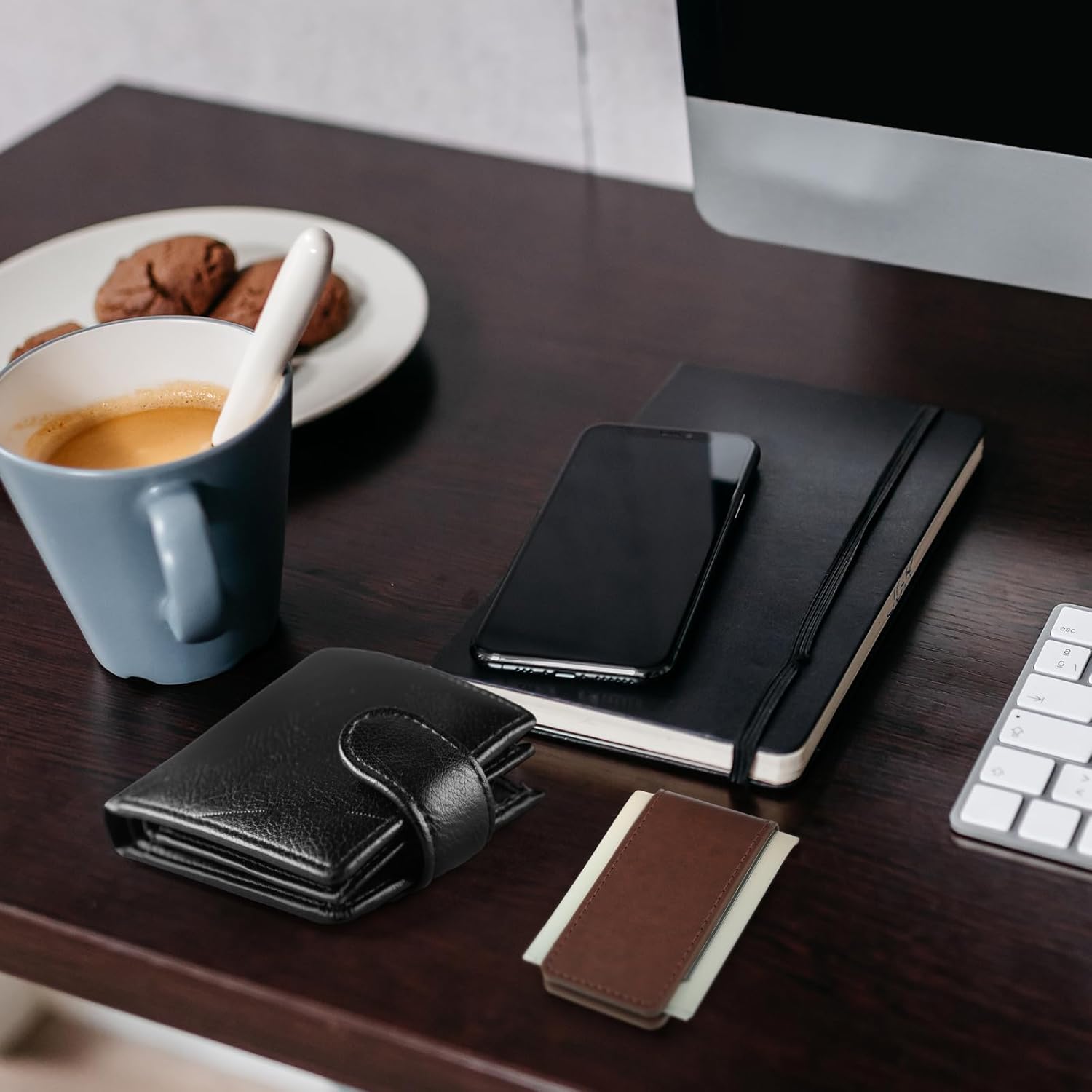 Eccliy 2 Pcs Magnetic Leather Money Clip for Men Ideal Christmas gifts Slim Minimalist Business Card Holder Capable of Holding 10 to 12 Bills in Brown and Black - Image 5