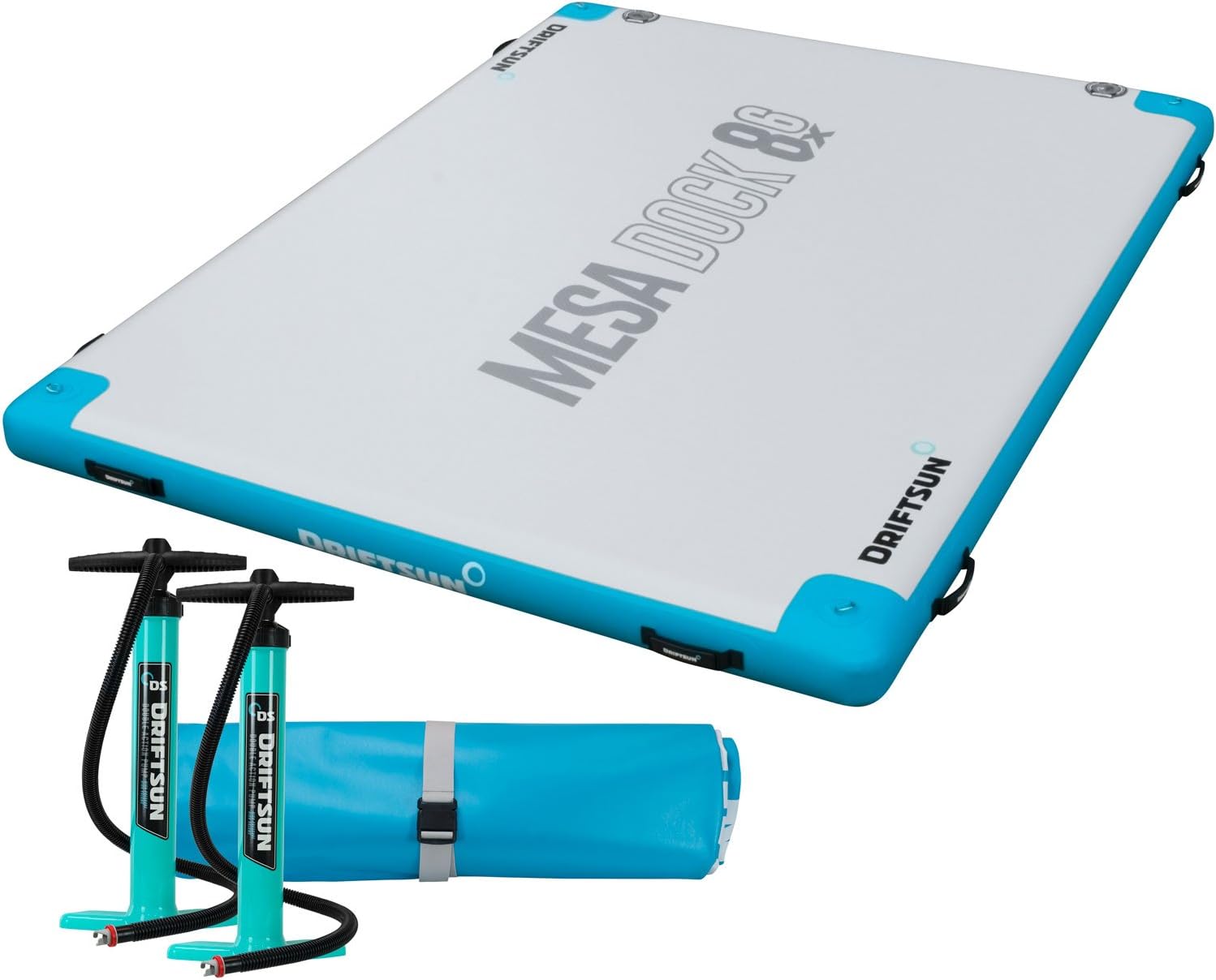 Driftsun Inflatable Floating Dock Platform - Mesa Dock Floats, Floating Docks for Lakes & Boats, Inflatable Island, Swim Platform Blocks, Quick Inflation, Floating Mats for The Water 8x6ft