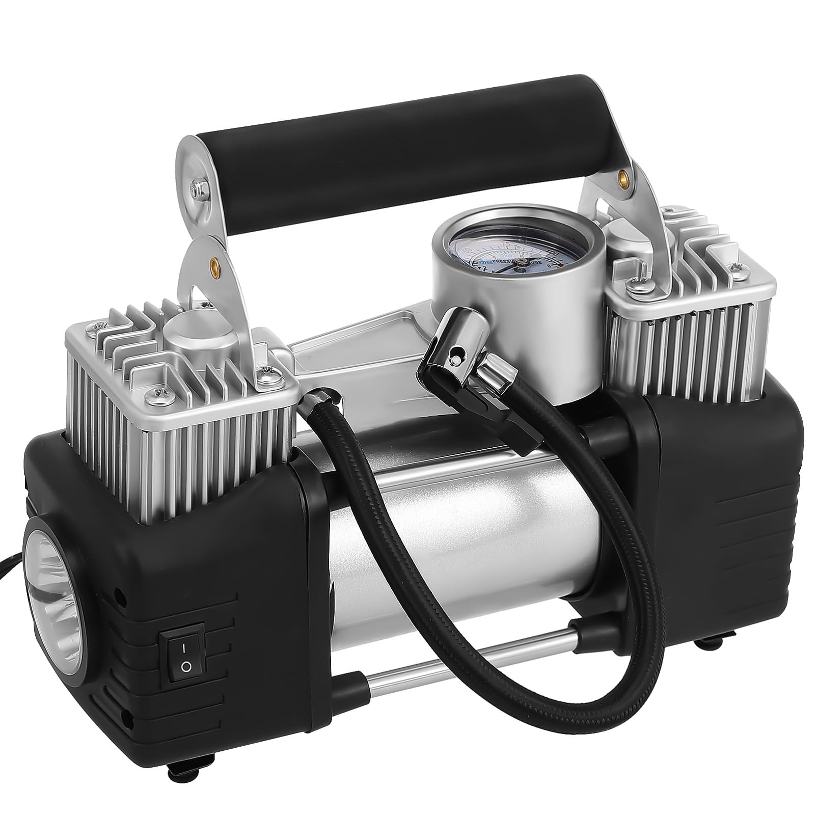 Gatuida 12v Car Compressor Electric Tire Inflator Led Light Extended Tube for Emergency Use