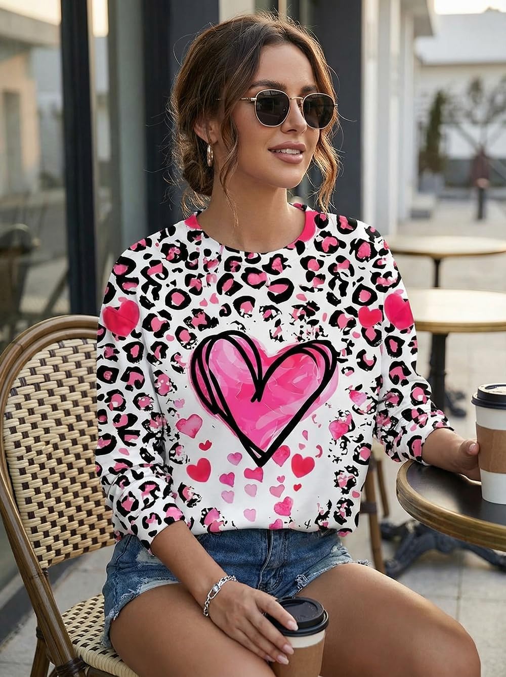 AIMITAG Fall Wildflower Sweatshirt Women Casual Long Sleeve Printed Flowers Shirts Boho Cottagecore Floral Autumn Pullover - Image 4