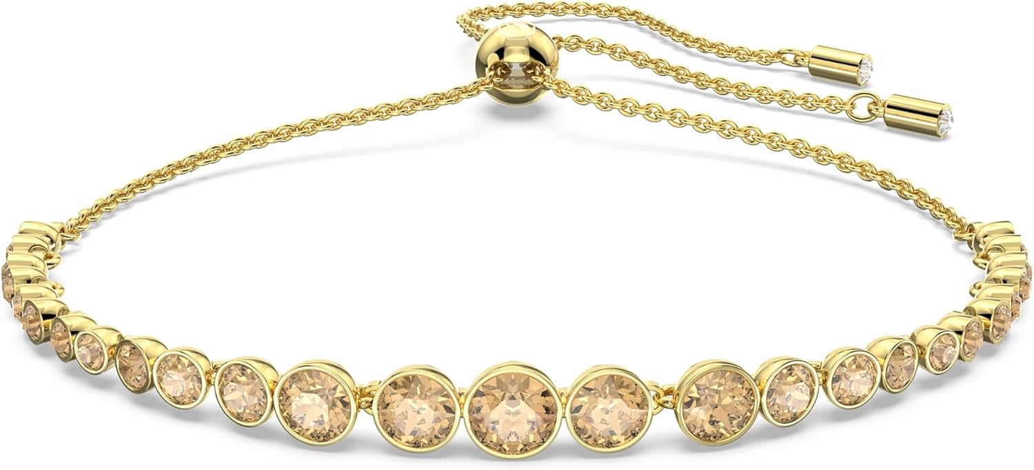 Swarovski Imber Emily bracelet, Mixed round cuts, Gold tone, Gold-tone finish