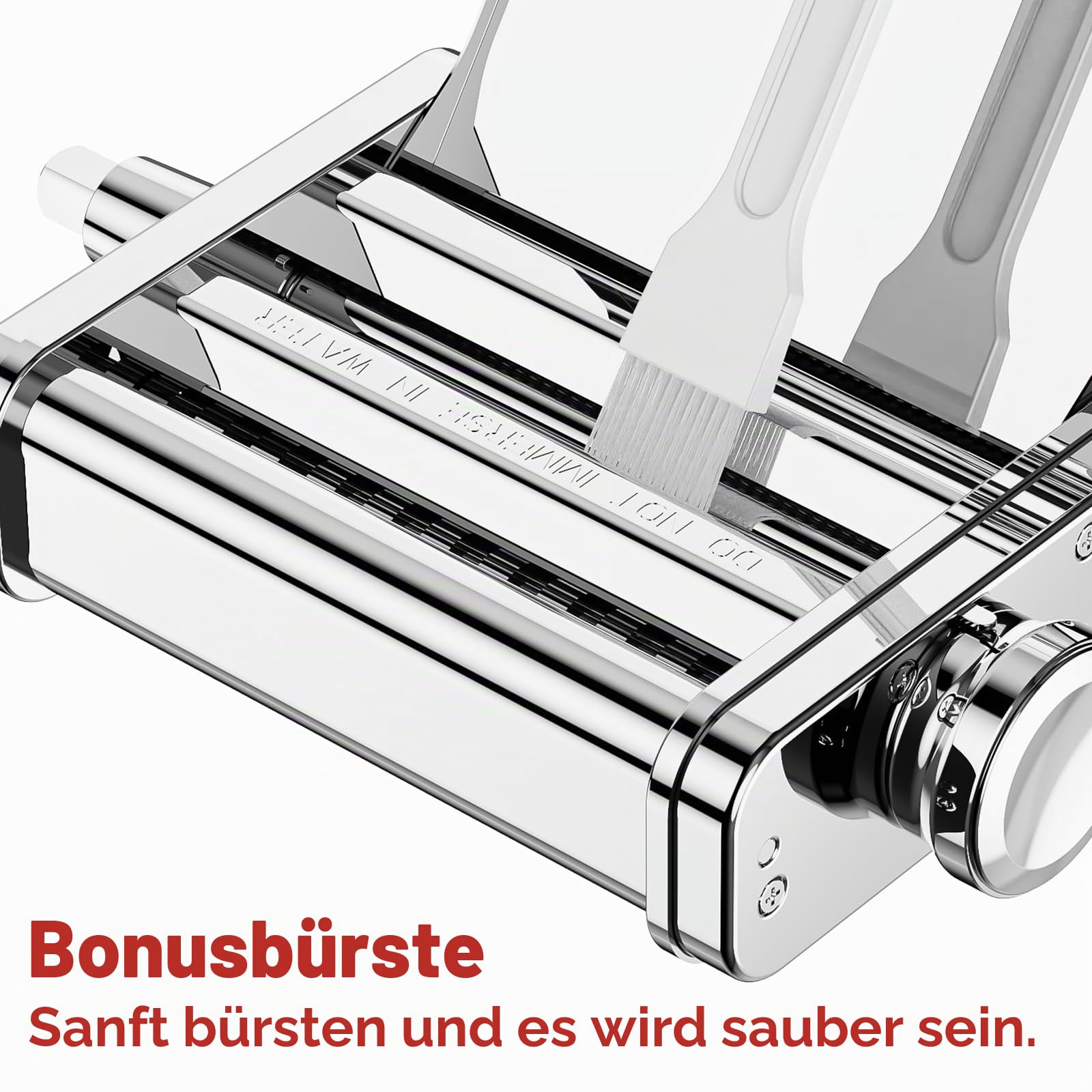 Gvode 3-in-1 Edelstahl Nudelaufsatz für KitchenAid Standmixer & Artisan, Pasta Zubehör für KitchenAid Set mit Nudelwalze, Spaghetti-Fettuccine-Schneider, 8 Dickenstufen & Edelstahl Führungsblech