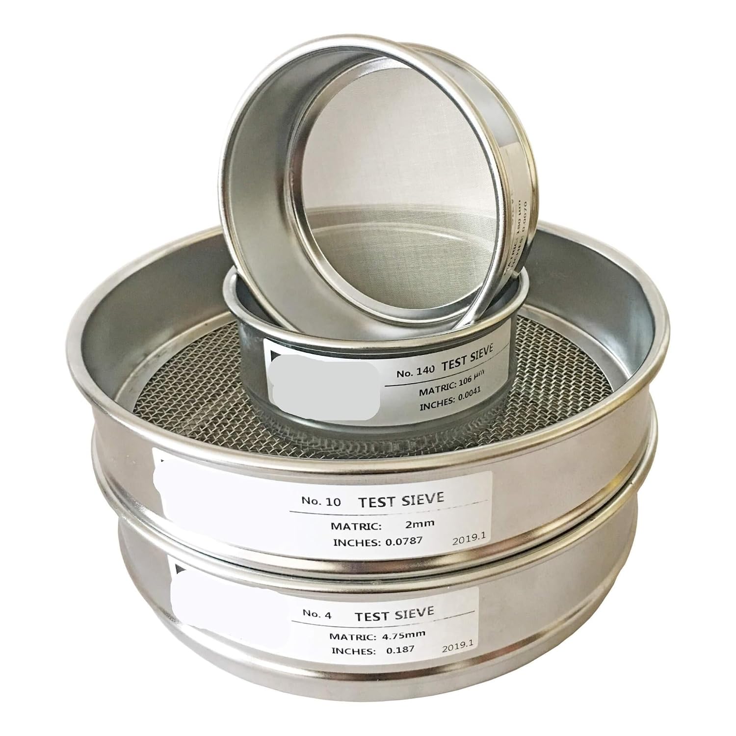 1pcs Economy Test Sieve #5-4mm Opening -304 Stainless Steel Wire Cloth with Chroming Frame for Dry Particle Testing(30cm)