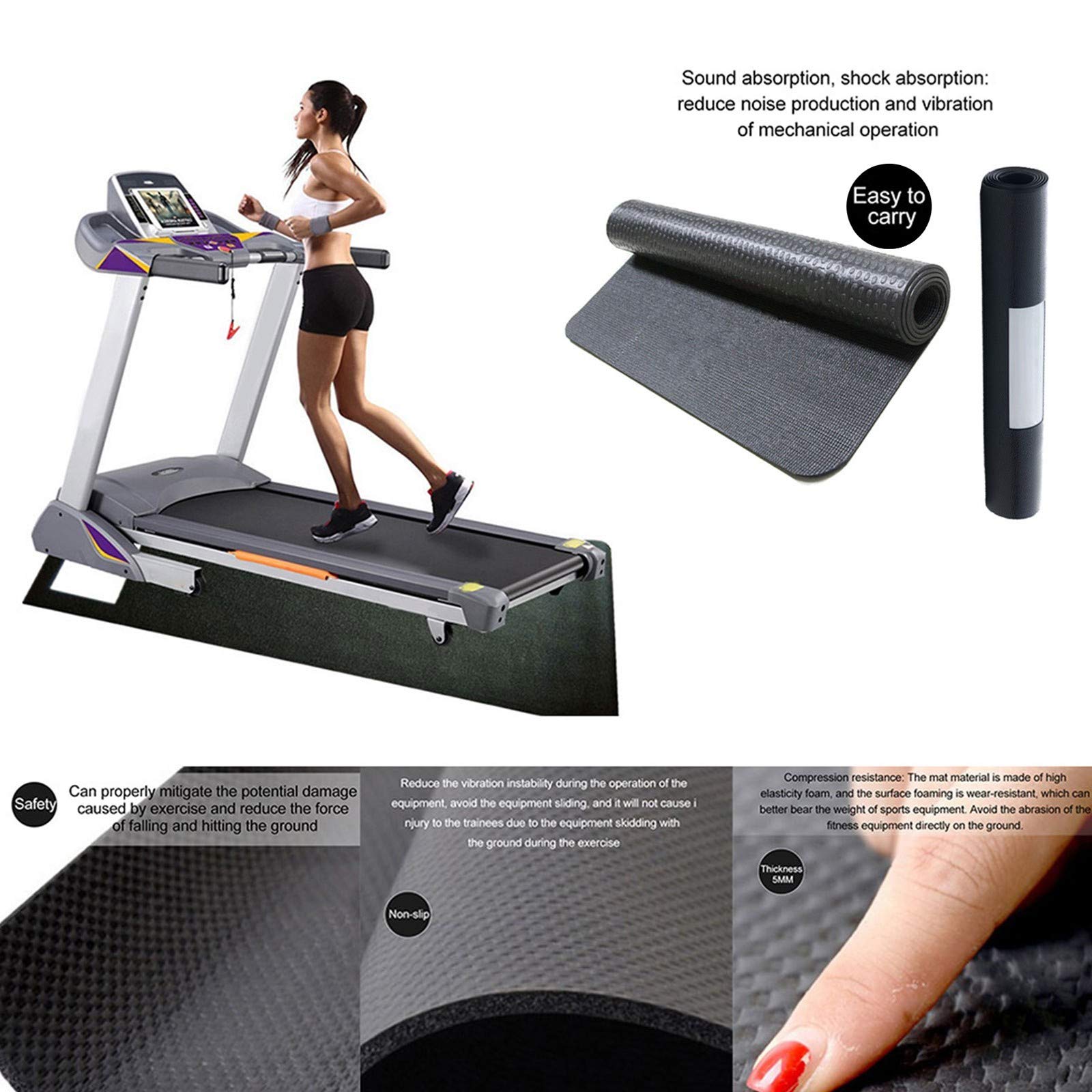 Exercise Equipment Mat 2.5 Cm Thick Treadmill & Exercise Bike - View #8