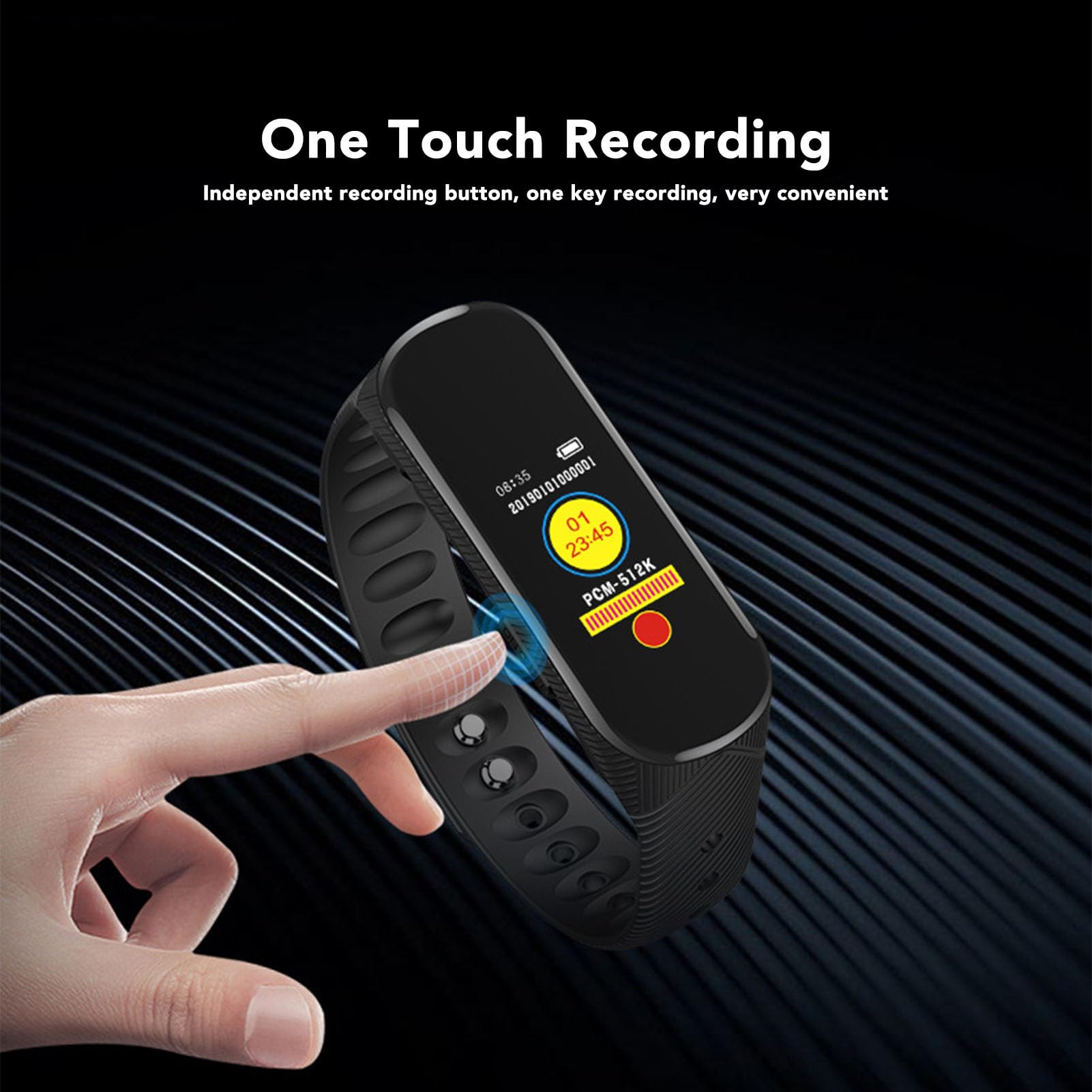 Reloj con Grabadora de Voz, Reducción de Ruido HiFi Función MP3 Diseño Desmontable Grabadora Activada por Voz, Grabadora Portátil con Ahorro Automático Activada por Voz (8 Go)