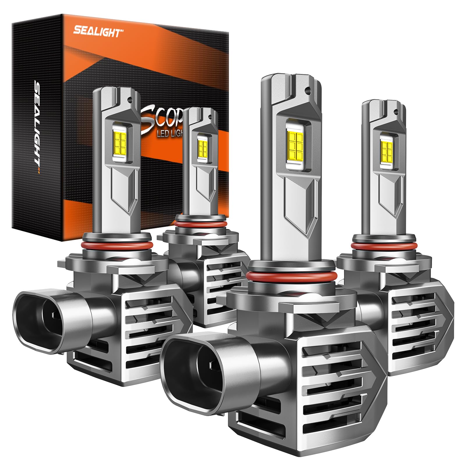 SEALIGHT 9005 9006 Fog Lamps or DRL 120000LM 9×Brightness High Power for ATVs &amp; Powersports, 2026 Version, S7S Series Wireless 9005 9006 Fog Lamps Water Proof 10 Years Lifespan- Pack of 4