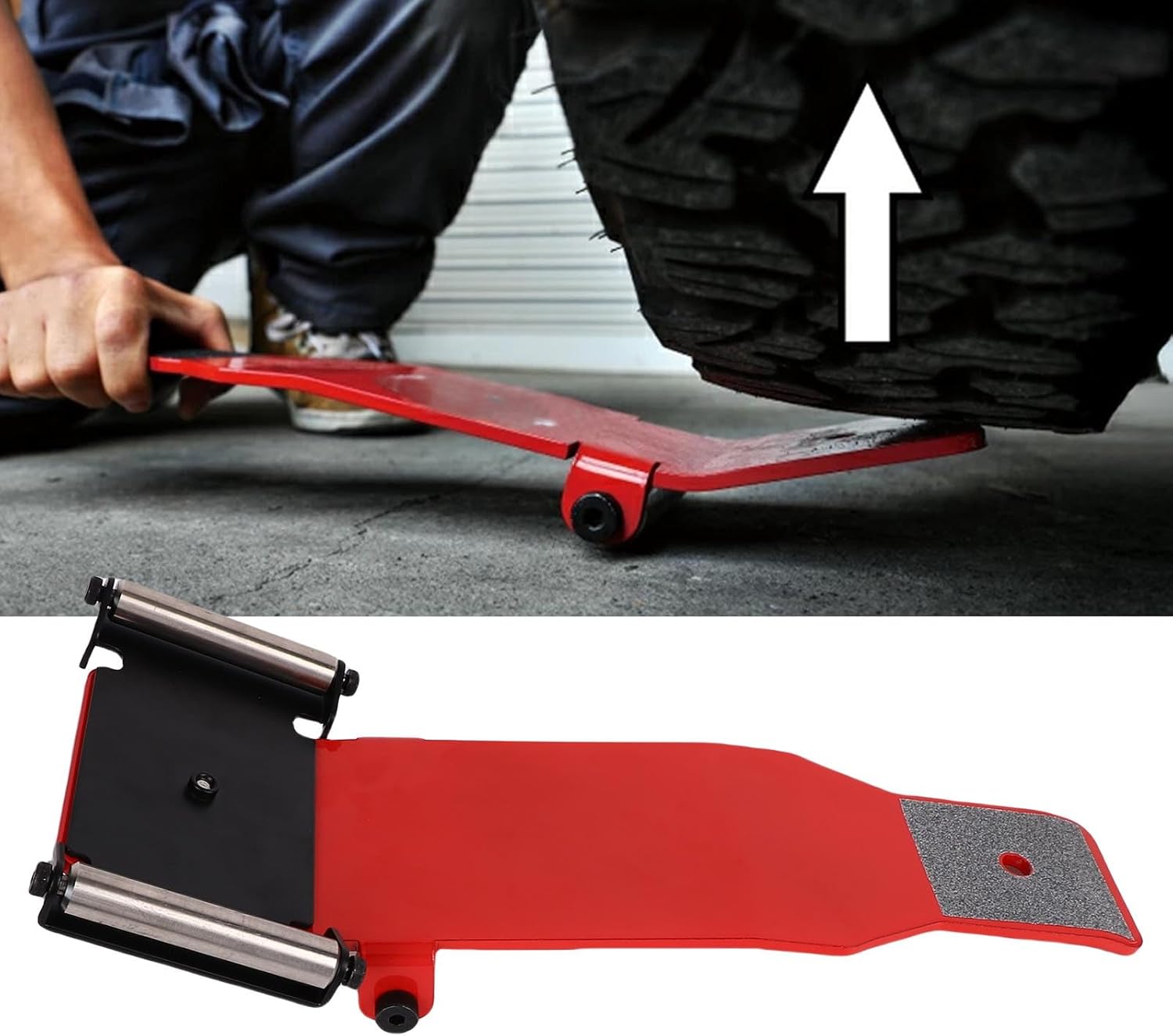 ciciglow Heavy Duty Tire Jack Tool, Portable Tire Lifter with Roller Plate for Cars SUVs Trucks Motorcycles ATVs UTVs Easy Alignment Rotation