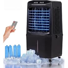 3500 CFM Swamp Cooler Air Conditioners, 3-IN-1 Evaporative Air Cooler with 10 Gallon Dual Water Tank, 120 Oscillation, 12H Timer, Foldable Design and Remote, Cooling Fan for Room Home