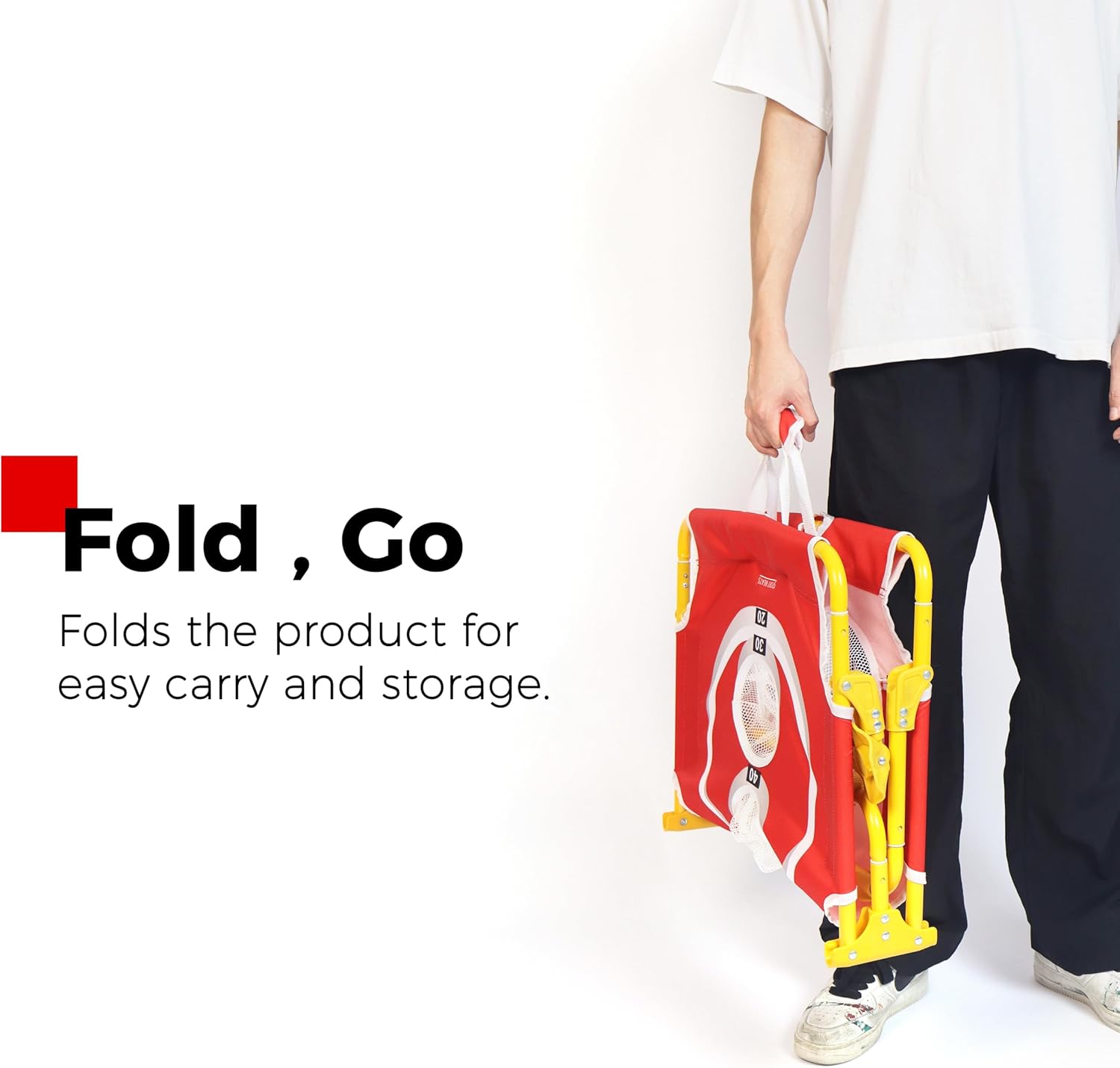 Foldable Arcade Style Cornhole Board Game Set with 8 Bean Bags & Scorecard with 8 Games – Portable 5-Hole Toss Target for Indoor/Outdoor Fun - Choose Your Size