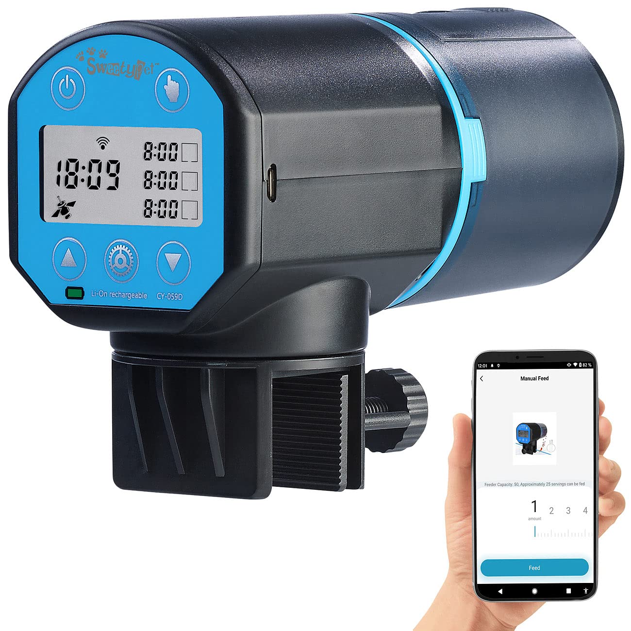 Fischfutterautomat: Smarter WLAN-Fischfutter-Automat, programmierbare Zeiten & Mengen, App (Fischfutterautomat Teich, Aquarium-Futterautomat, Auto)