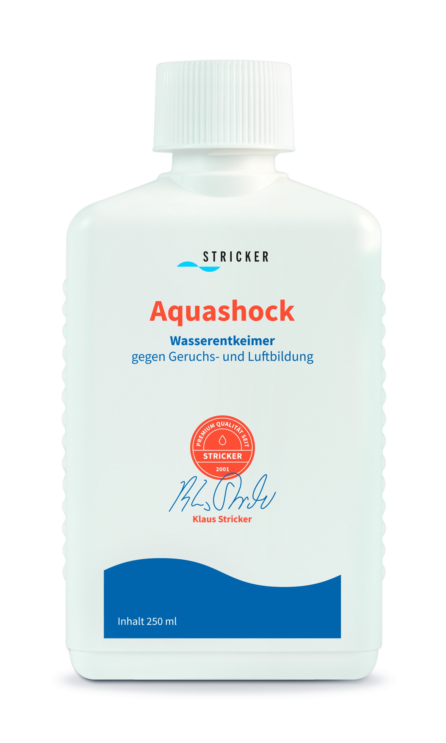 2x AQUASHOCK von Stricker Entkeimer für Wasserbetten (je 250ml) - Entkeimende Wasserbehandlung bei übermäßiger Luftbildung und Geruchsbelästigung im Wasserbett durch Bakterienbefall