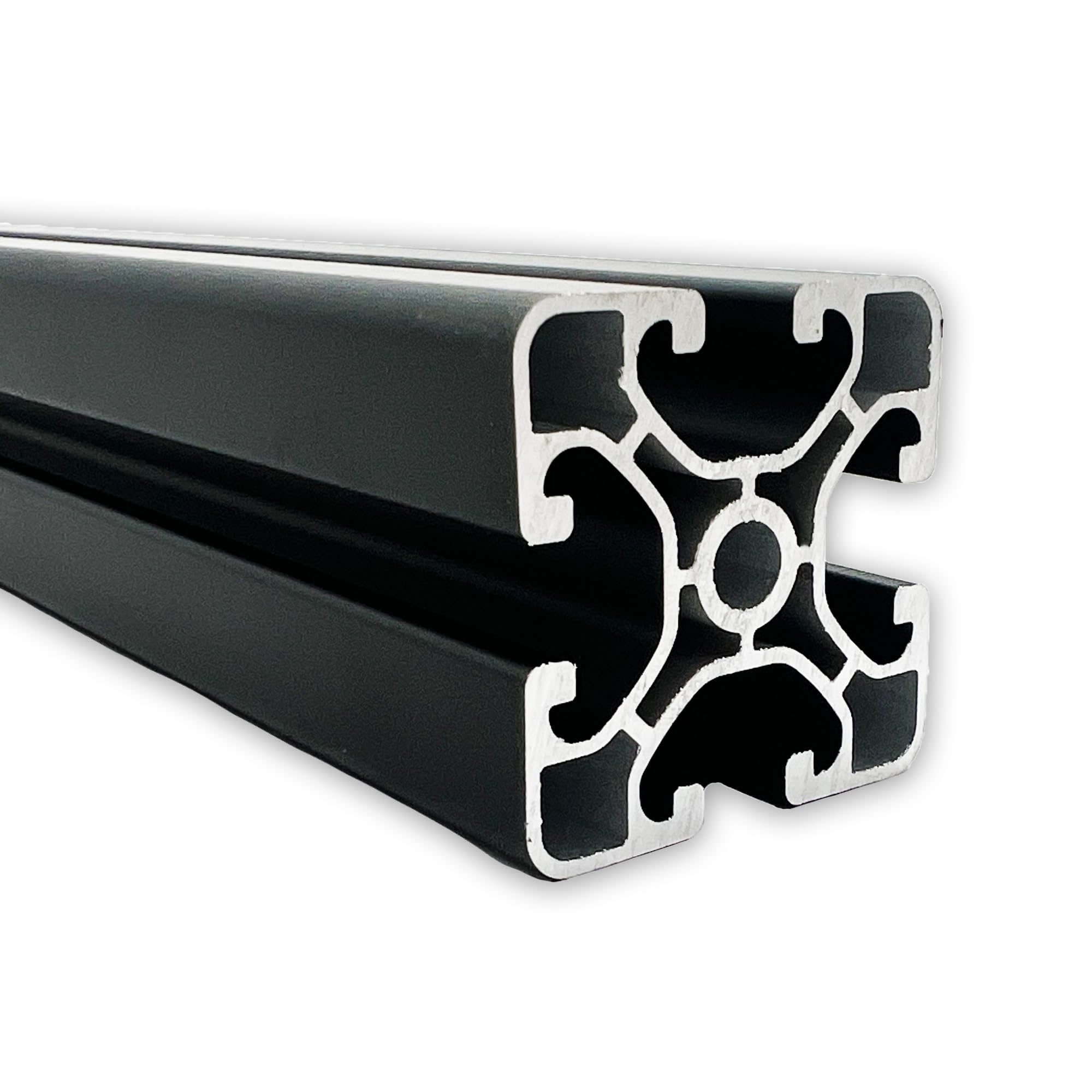 Aluprofil 40x40 mm | Nut 8 | Länge: 2000 mm = 200 cm | schwarz eloxiert | Aluminium Profil | Nutenprofil | Aluprofil | Alu Profil | Leicht | Montagesystem