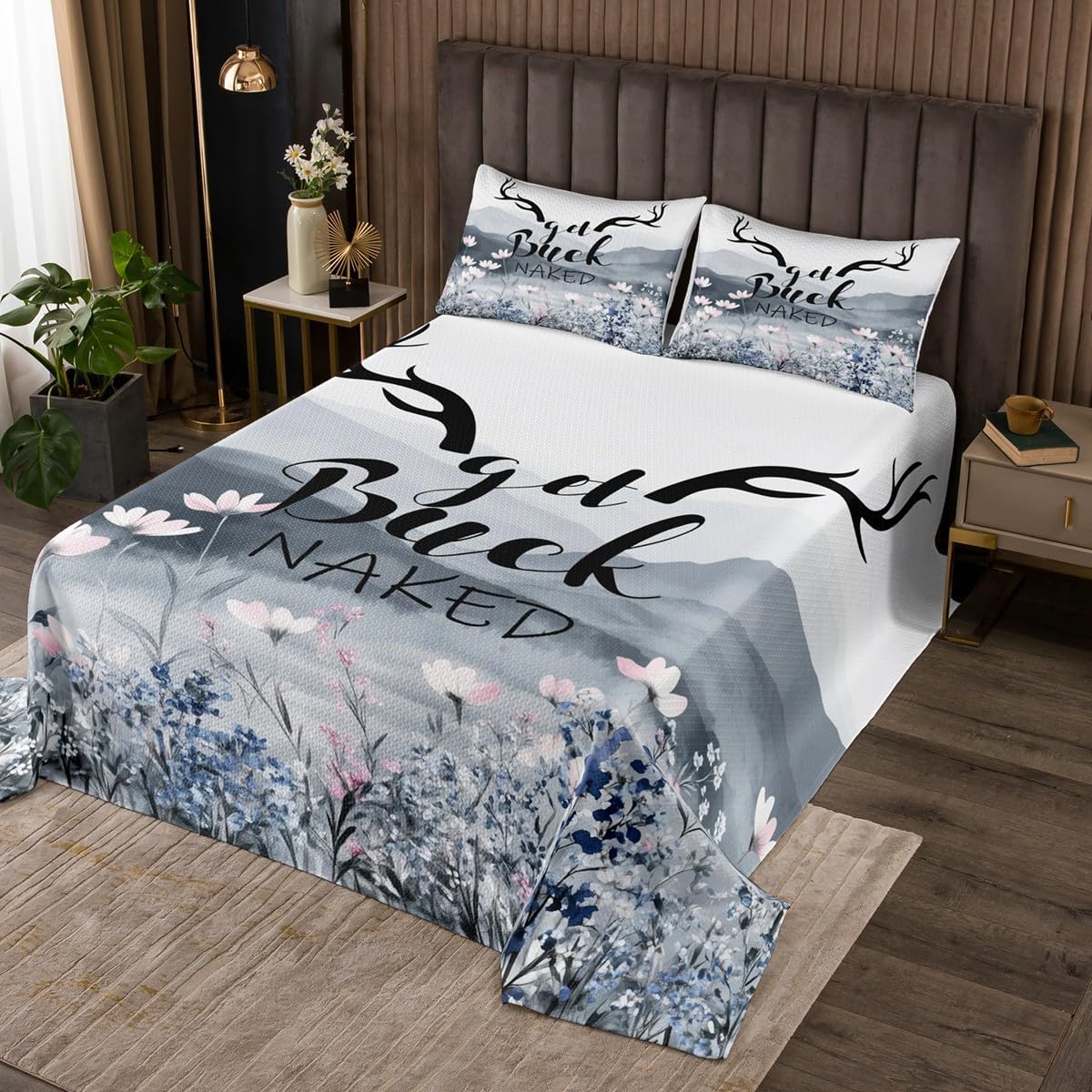 Erosebridal Black Bear Quilt Set King Brown Wooden Plank Bedspread Set,Animal Paw Print Pine Trees Coverlet Set Woodland Wildlife Retro Patchwork Bedding Set,Lodge Cabin Farmhouse Rustic Home Decor