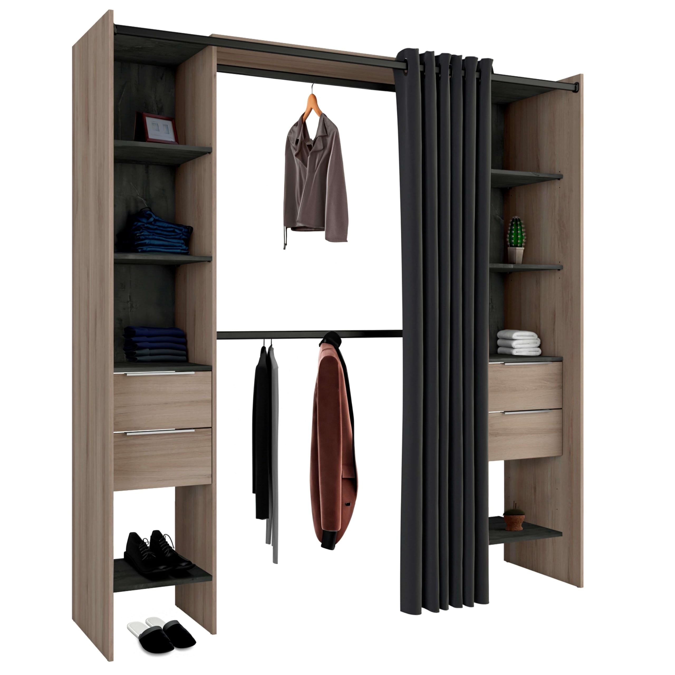 Vestidor abierto Dana para organizar un dormitorio moderno y ordenado