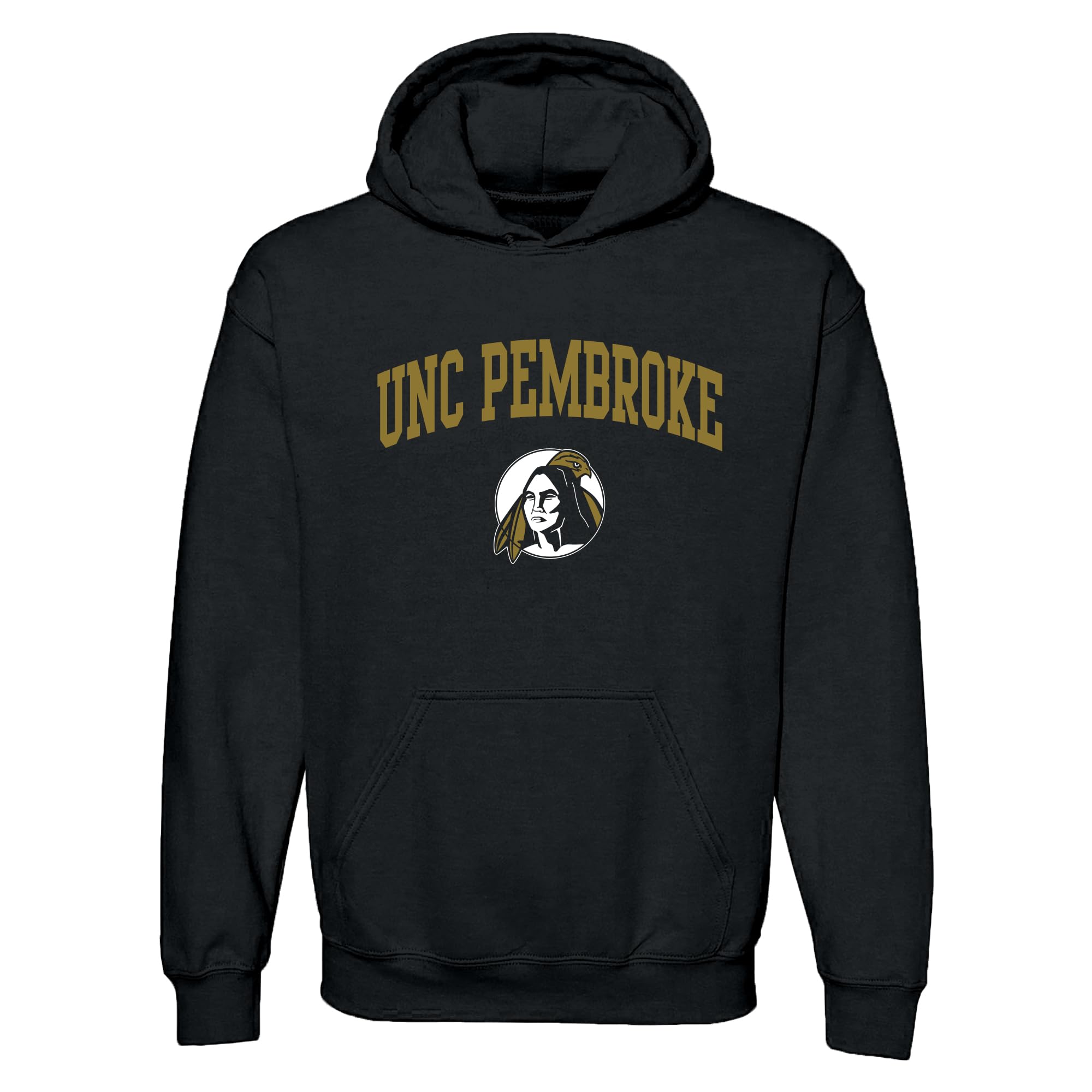 NCAA Officially Licensed College - University Team Color Arch Logo Hoodie, Unc Pembroke Braves Black, Large โ image 1