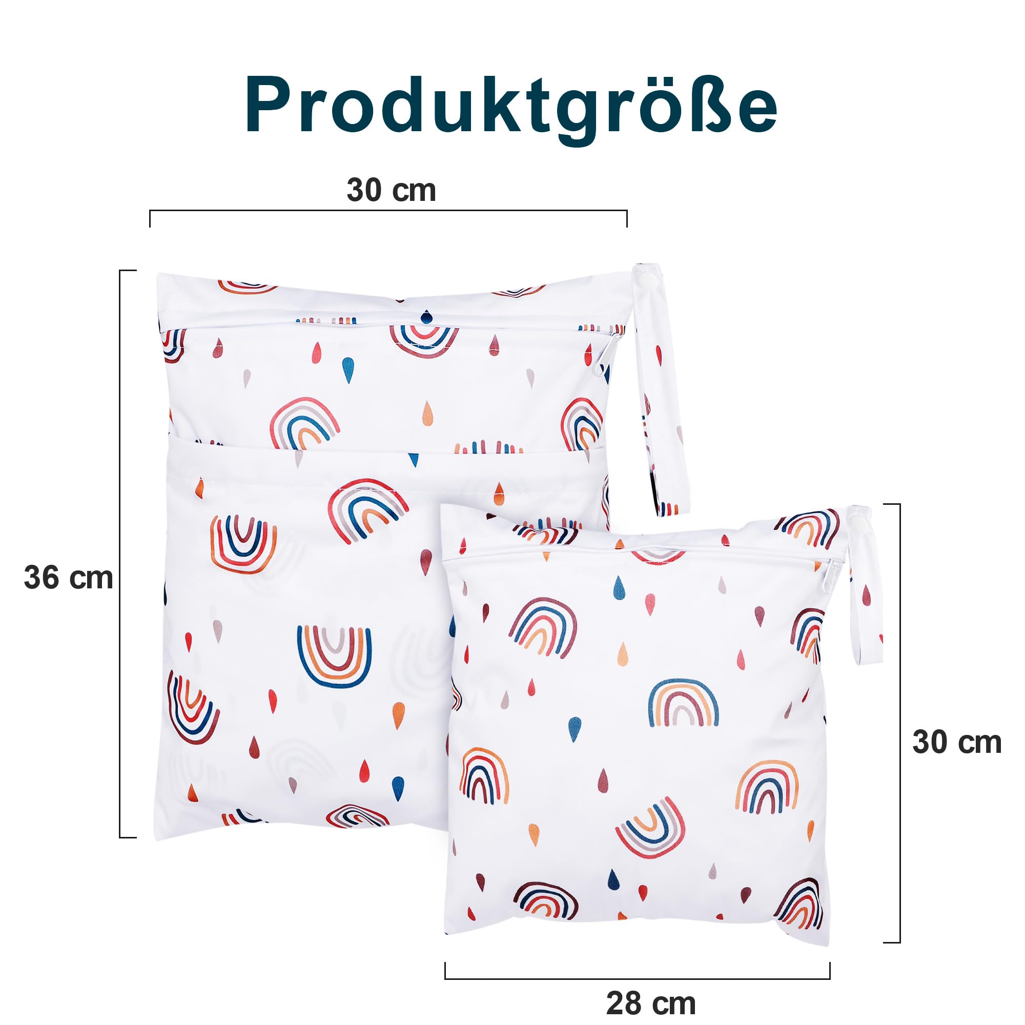Borsa per pannolini Loscarol arcobaleno grande per asilo nido