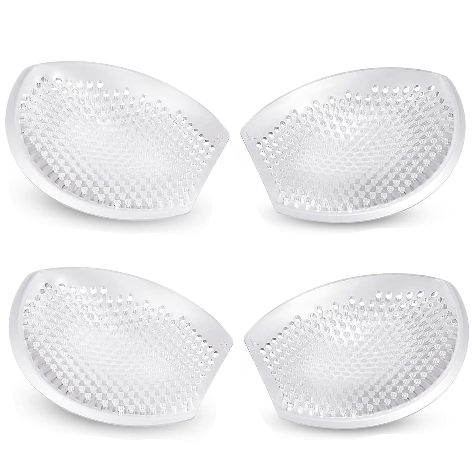 MAKINGTEC Insert Underwear Pad, Honeycomb Silicone Half Circle Standing Bra Chest Pad, Thickened Transparent Invisible Waterproof Breathable Reusable for All Bra Bikini Sports Bra 2 Pairs