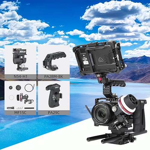 Miniatura 7 de Nitze Jaula X-H2X-H2S para cámara FUJIFILM X-H2FUJIFILM X-H2S con zapata fría incorporada, riel NATO y placa de liberación rápida Arca - T-F04A