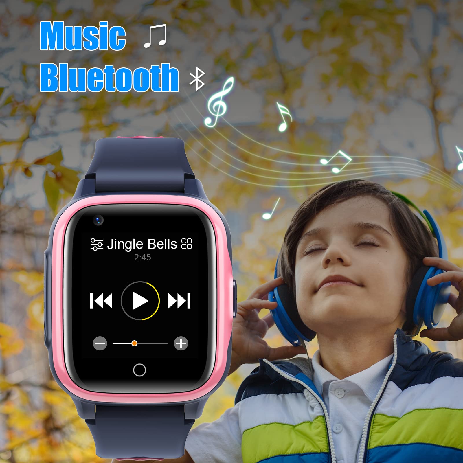 Smartwatch Bambini GPS 4G con WiFi Videochiamata SOS Camera Impermeabile Messaggio Sveglia Cronometro Modalità Classe Lettore Musicale Notifica Vibrazione Regalo per Ragazzi e Ragazze
