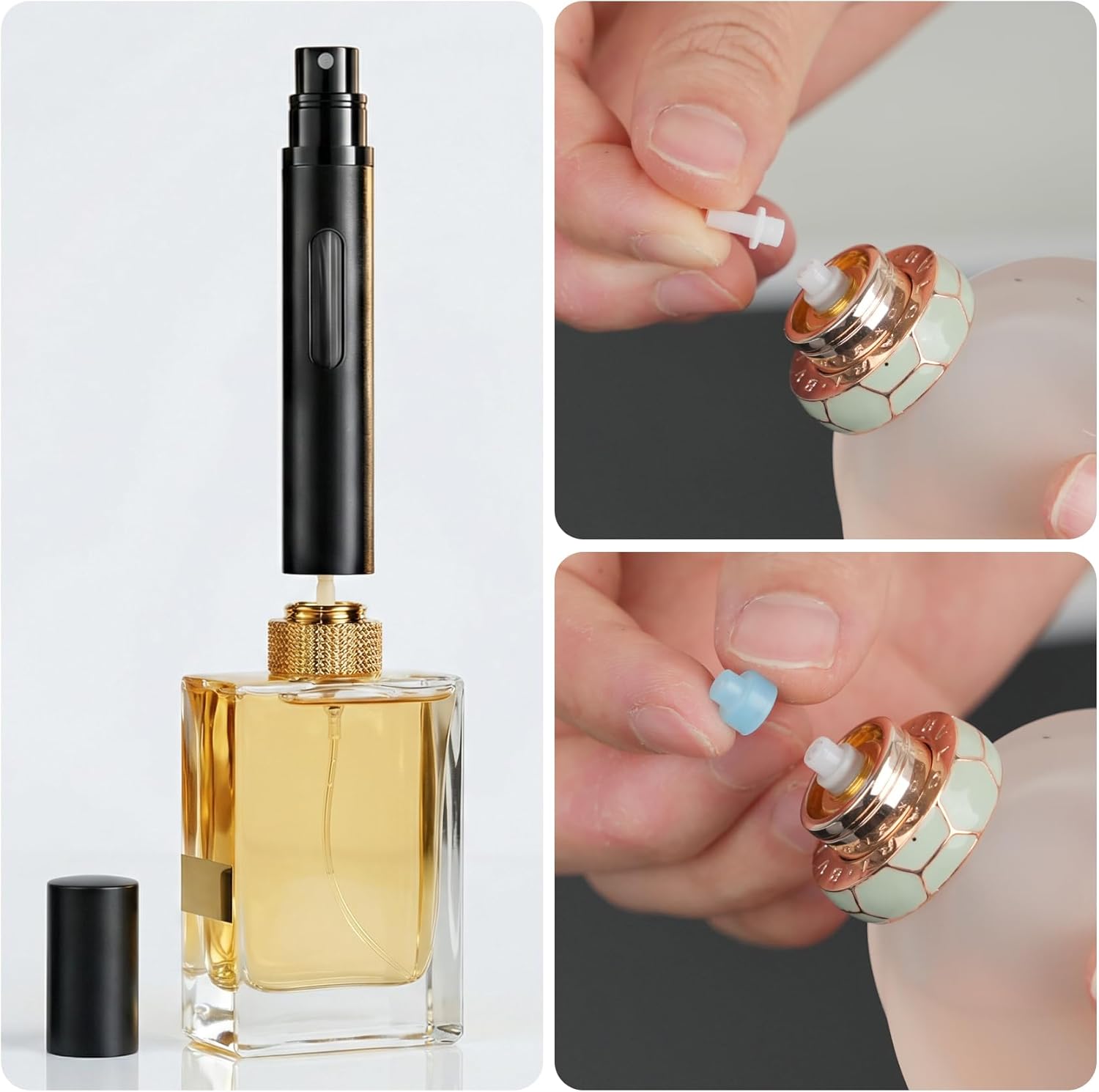 3PCS 10ml Travel Perfume Atomizers, Refillable Portable Sprayer Bottles with Bottom-Filling for Fragrance, Perfect Travel Essentials for Men & Women.