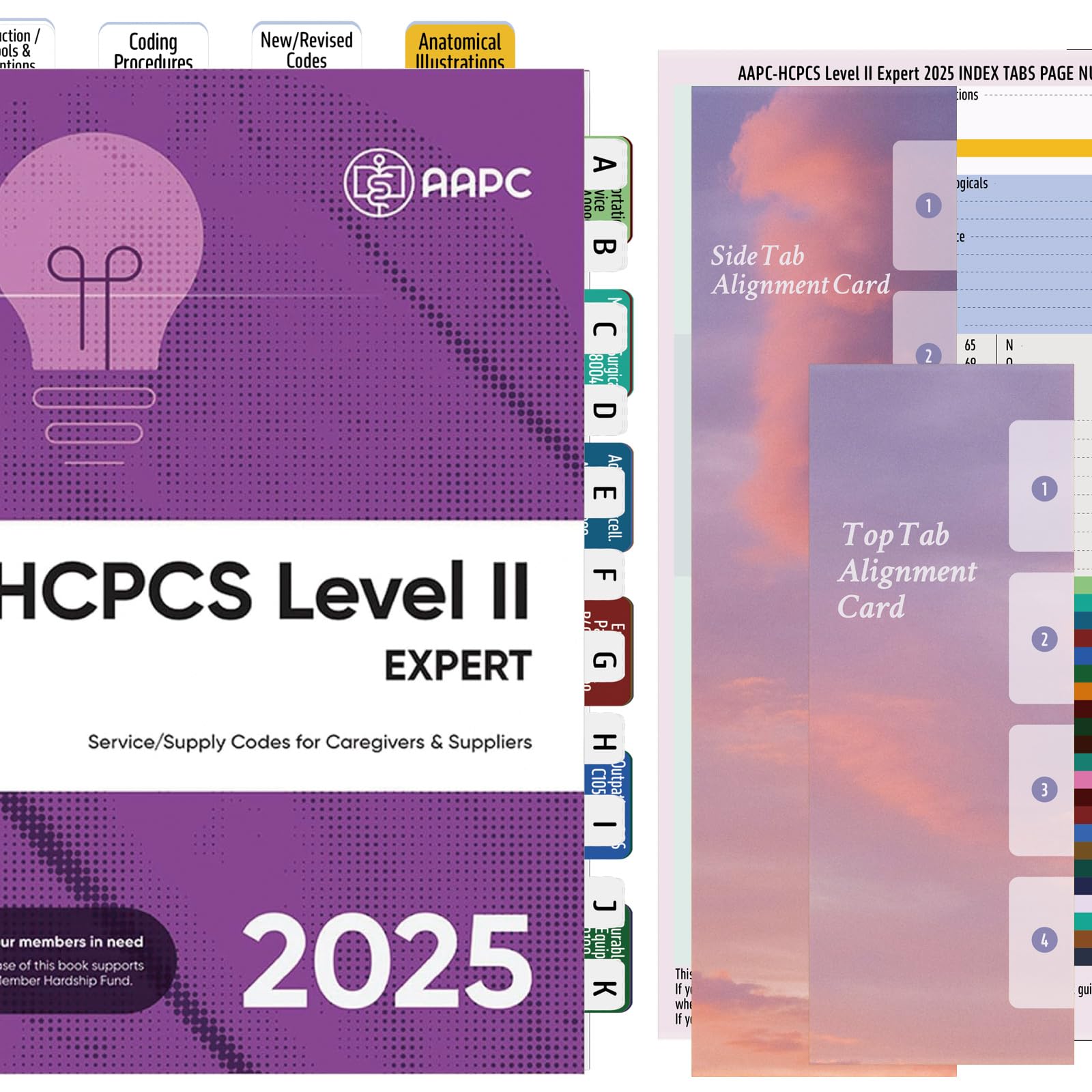Index Tabs for HCPCS Level II Expert 2025 Codebook - Easy Navigation for Medical Coding Books (for AAPC Version)