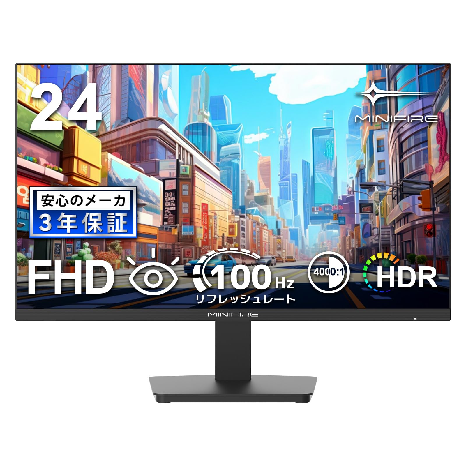 Amazon.co.jp: Minifire モニター 24インチ ディスプレイ FHD,1080P 