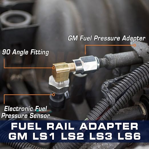 Fuel Rail Pressure Gauge Adapter GM LS1 LS2 LS3 LS6 Fuel Service Port