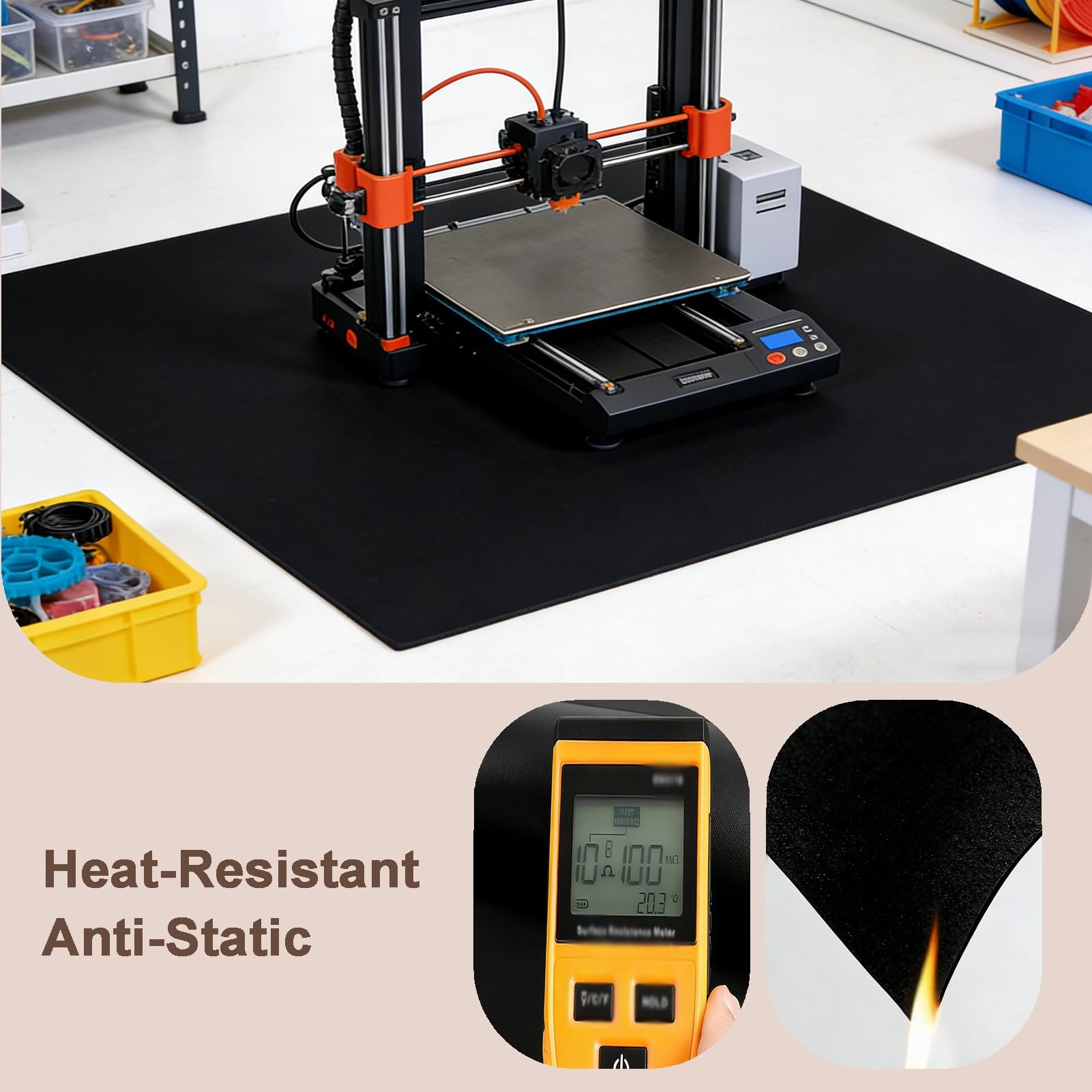 Goma Antiestático Estera 2 Mm Grueso, ESD Alfombra para Electrónica Soldadura, Disipativo Banco De Trabajo Estera para Taller Laboratorio Estaciones De Trabajo(0.5x1.5m)