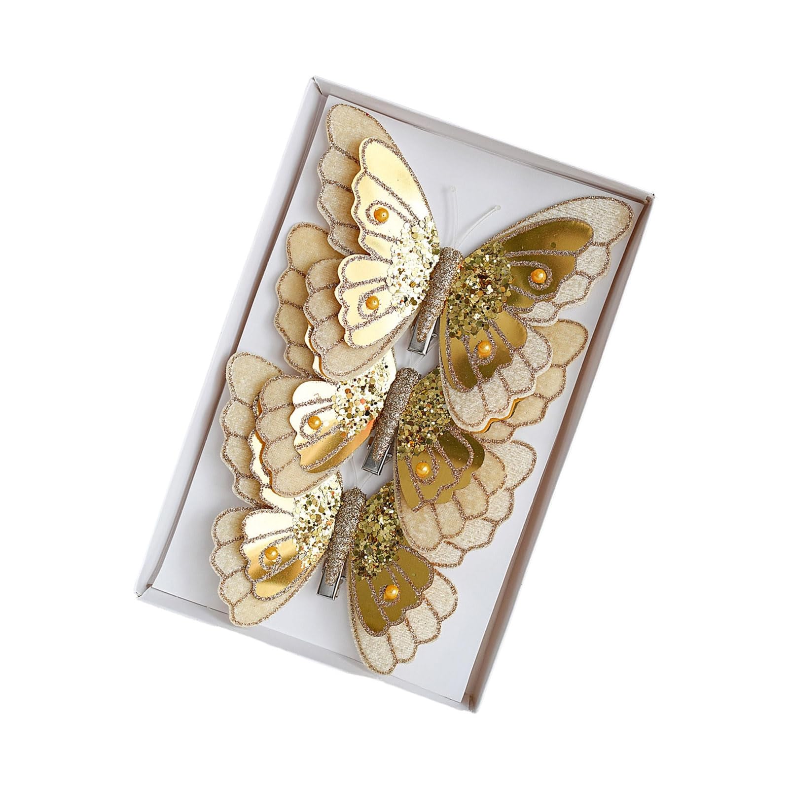 Whoasyst 3 Pieces Sturdy Clip on Butterfly Decorations Portable Multipurpose Celebratory Embellishments for Festive Styling Butterfly Tree Clips