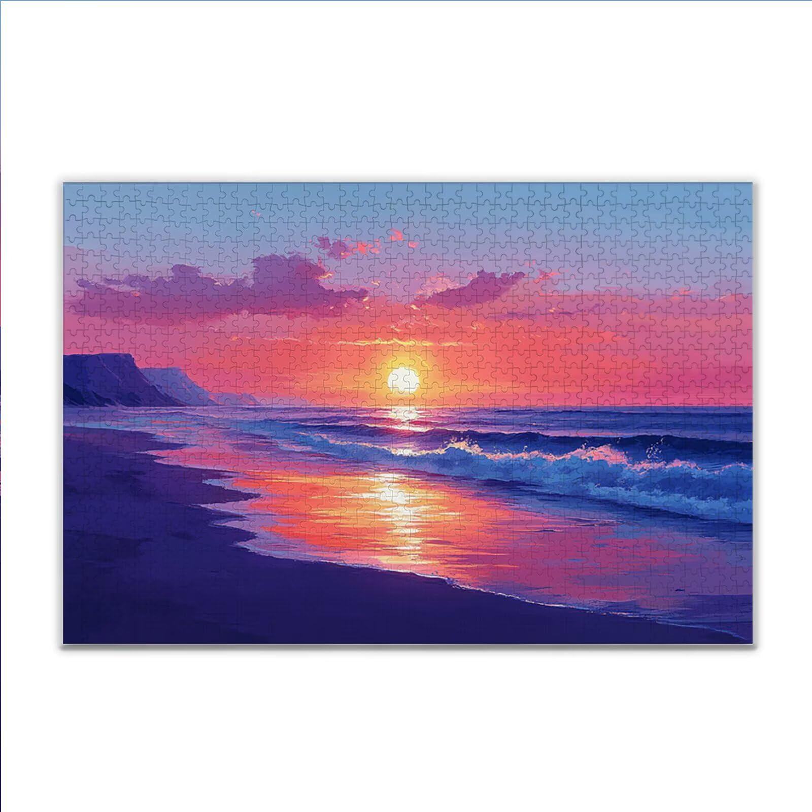Puzzle 4000 Piezas Adultos Puzzle Atardecer Playa Rompecabezas Adultos XXL 140 x 87cm, Impossible Rompecabezas, Jigsaw Arte Juego Educa Familiar Aliviar El Estrés, Regalos para Hombres y Mujeres Y-1