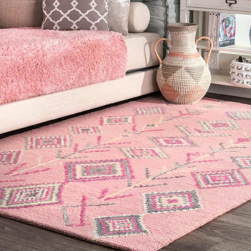Image of OLEFIN Handmade Thick Woolen Anti Slip Carpet and Rugs for Living Room Bedroom Hall Dinning Room Kids Room