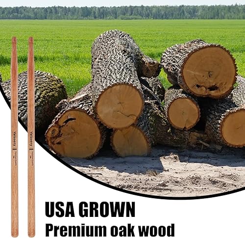 Miniatura 6 de Vaisoeny Baquetas de batería 7A para adultos, 12 pares de baquetas clásicas de madera de roble para niños, accesorios de percusión de instrumentos