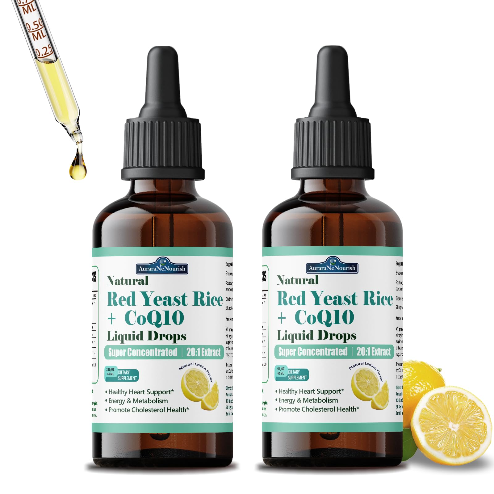 Liposomal Red Yeast Rice with Coq10 Liquid Drops, 5-in-1 Extra Strength 1200mg Cholesterol & Heart Support w. Citrus Bergamot Alpha Lipoic Acid | Cholesterol Lowering Supplement | GMO & Citrinin Free — Amazon image 9