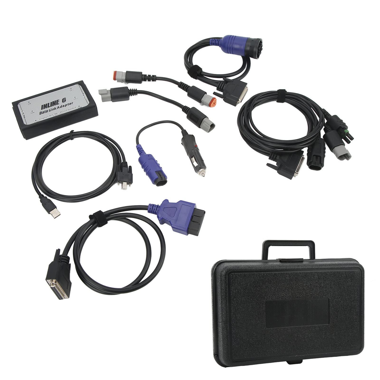 Kit Adattatore Collegamento Dati Inline 6, Porta USB per Scanner per Camion per Impieghi Gravosi Porta Seriale PC RS 232 SAE J1708 J1587 per Veicolo (con scatola portaoggetti)