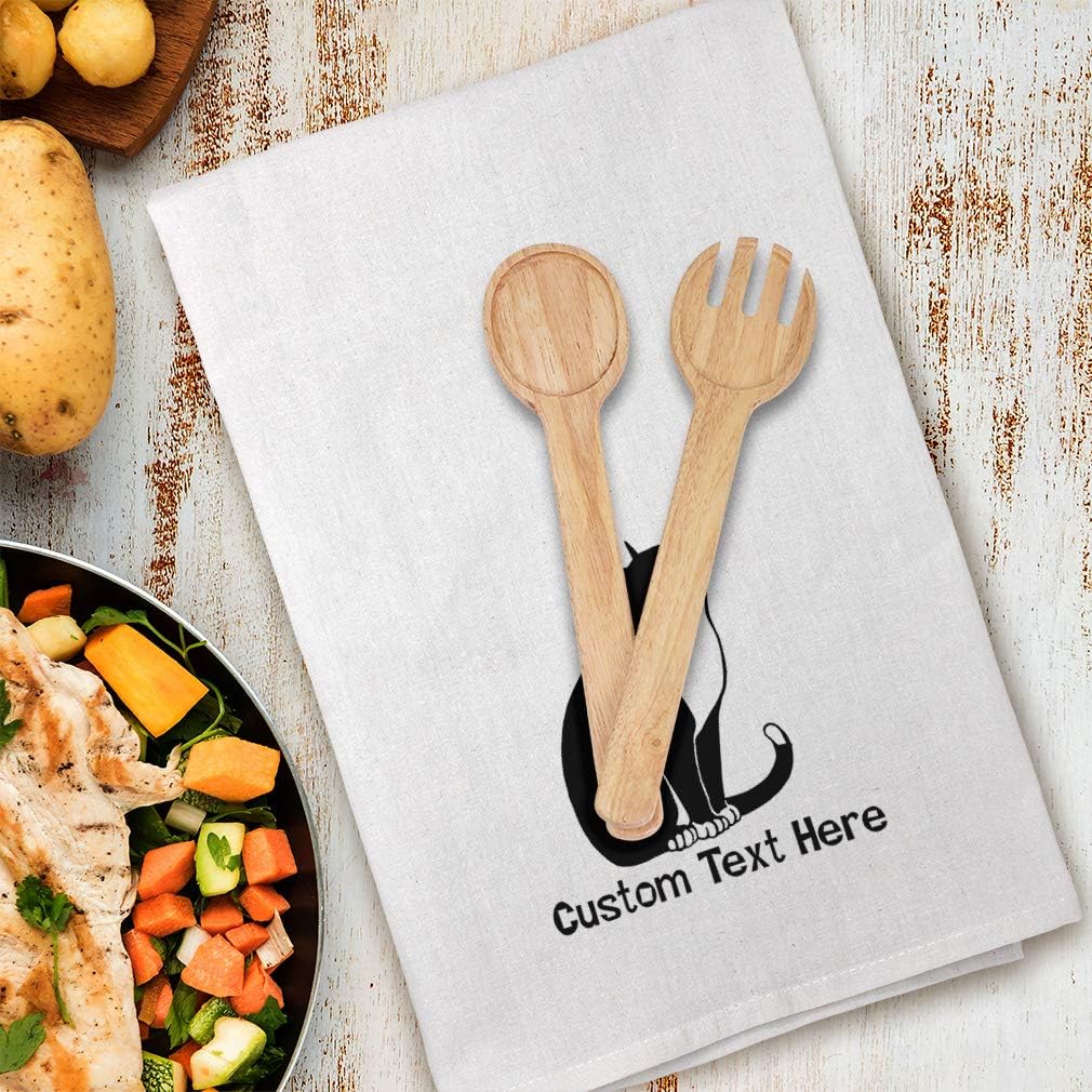 Style In Print Custom Decor Flour Kitchen Towels Tuxedo Cat Black White B Pets Cats Cleaning Supplies Dish Towels Personalized Text Here
