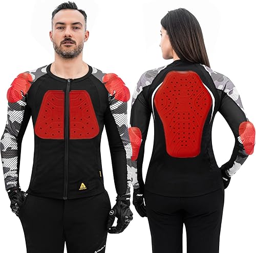 ILM Chaqueta de motocicleta Armor Flow para hombres y mujeres de malla camisa de montar cuerpo pecho CE acolchado modelo AF01
