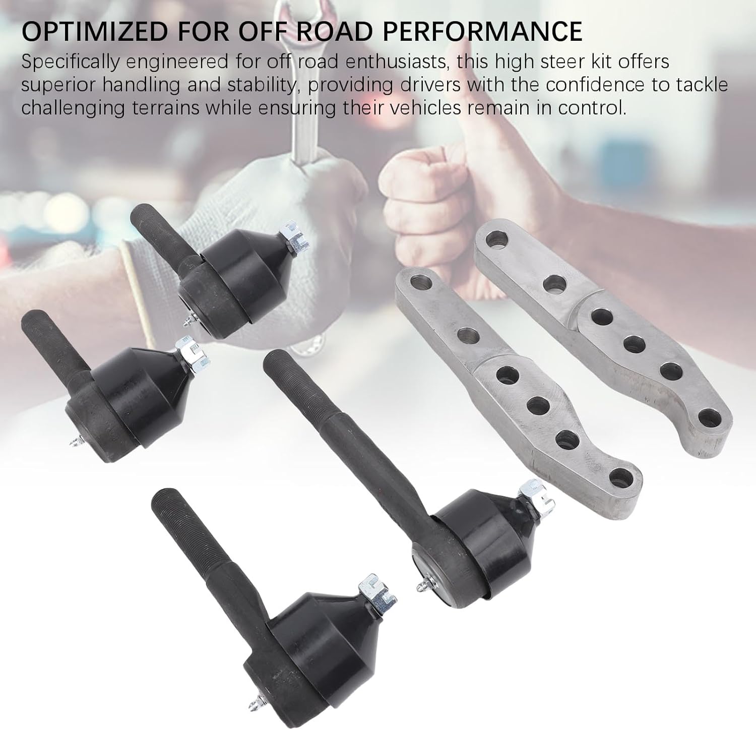 High Steer Crossover Steering Kit with Studs Enhances Steering Control for 1 Ton Vehicles Dana 44, Heavy Duty Off Road Performance
