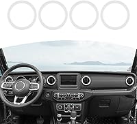 Vista 1 de RT-TCZ para Cubiertas de Rejillas de Aire del Tablero del Jeep Wrangler JL, Adhesivos de Adorno Blanco para Jeep Wrangler JL JLU Gladiator JT