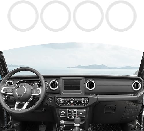 RT-TCZ Adhesivos para Jeep Wrangler JL JLU Gladiator JT 2018-2023, accesorios interiores blancos 4 unids