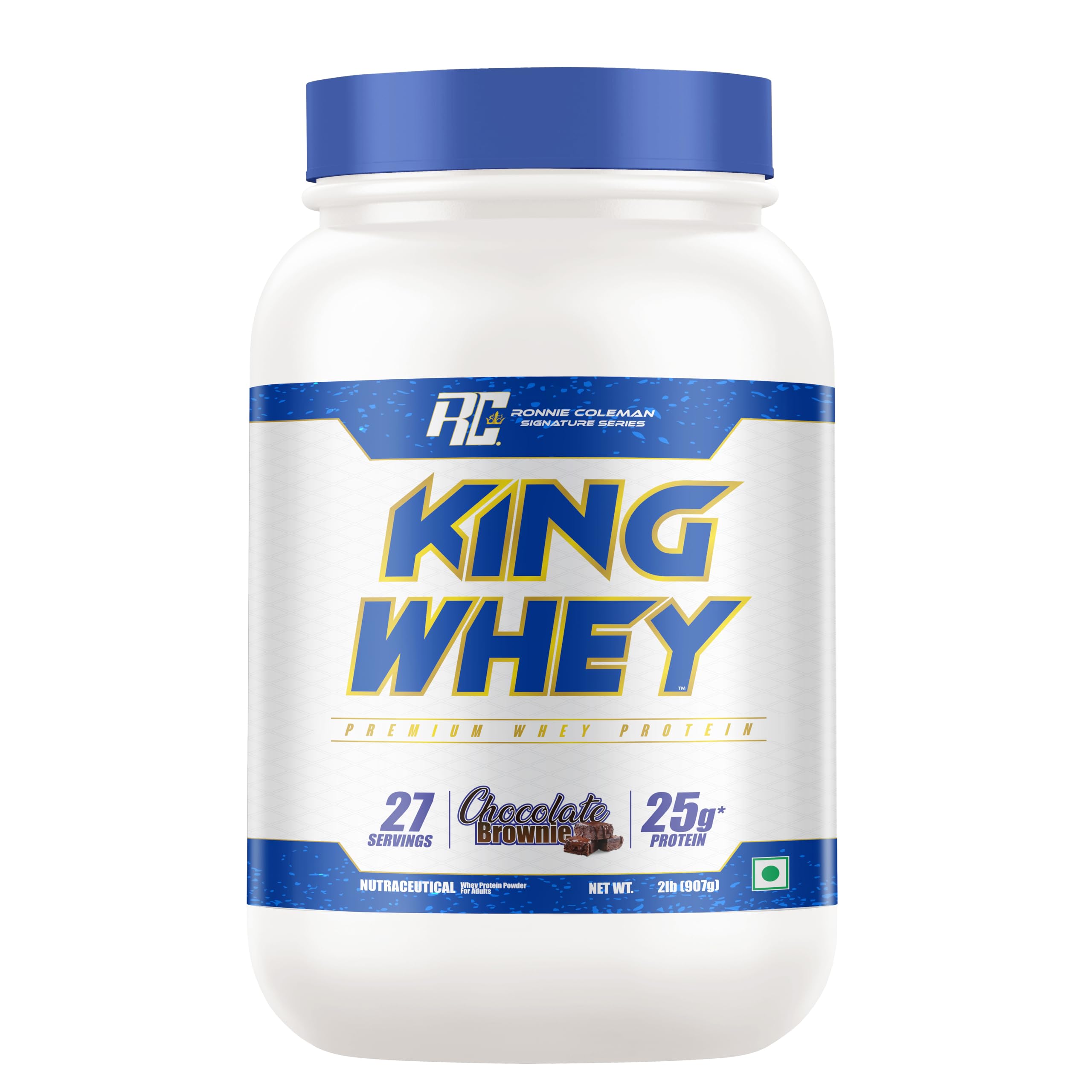 Ronnie Coleman Signature Series King Whey Protein, Chocolate Brownie (27 Servings, 907g / 2lbs) | Premium Whey Protein Powder