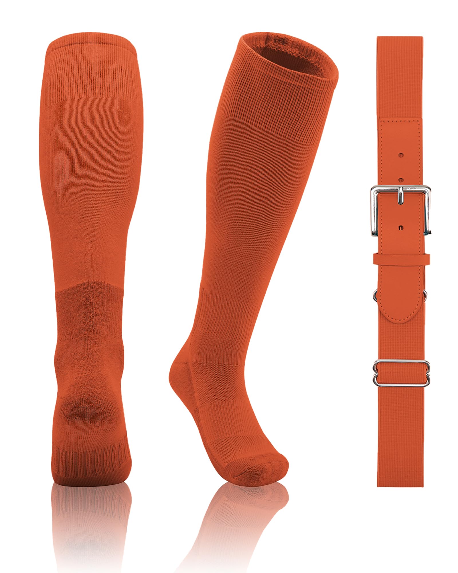 QBK 2T/3T/4T/5T Toddler Baseball Socks and Belt, 1 Pair of Socks &amp; 1 Belt