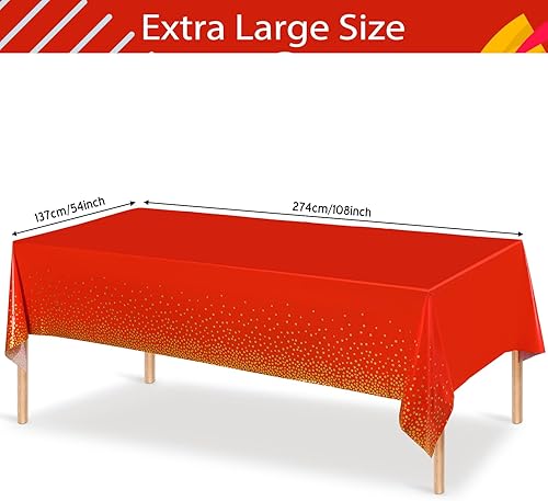 Miniatura 2 de Breling Mantel rectangular de plástico desechable de 3 piezas para cumpleaños, bodas, baby shower, compromiso, aniversario, despedida de soltera, 54