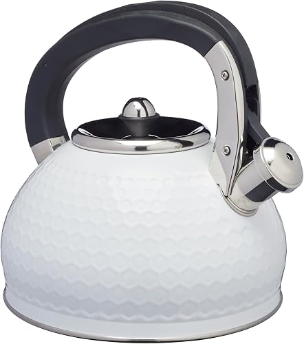 Bollitore Lovello Textured di KitchenCraft, unisce il design classico a un tocco contemporaneo grazie al suo corpo in acciaio inox con motivi geometrici a piccoli esagoni pressati