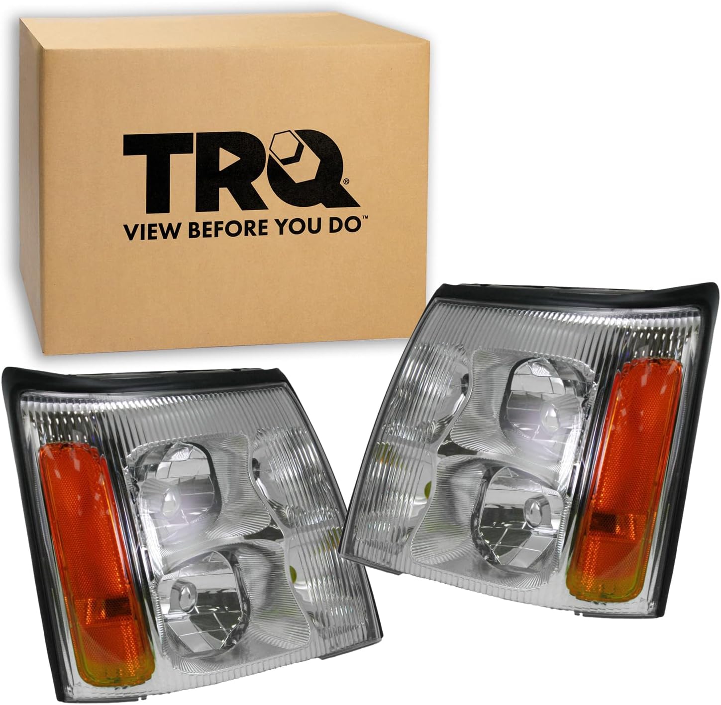 TRQ Headlight Assembly Set for 2003–2006 Cadillac Escalade