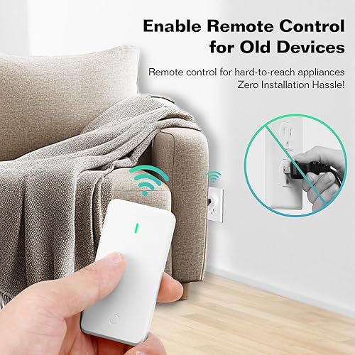 Miniatura 3 de Toma de interruptor remoto, enchufe de salida de control remoto de 15 A1500 W con interruptor, interruptor de luz inalámbrico de encendidoapagado