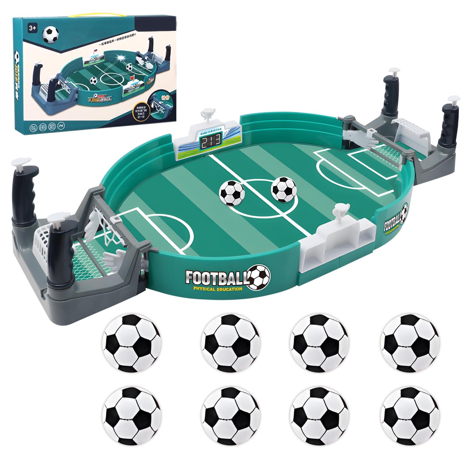 Mini Table Soccer Game with 8 Footballs, Tabletop Football Game Set for Kids, for Foosball Pinball Kids Adults Interactive Game Room Family Night