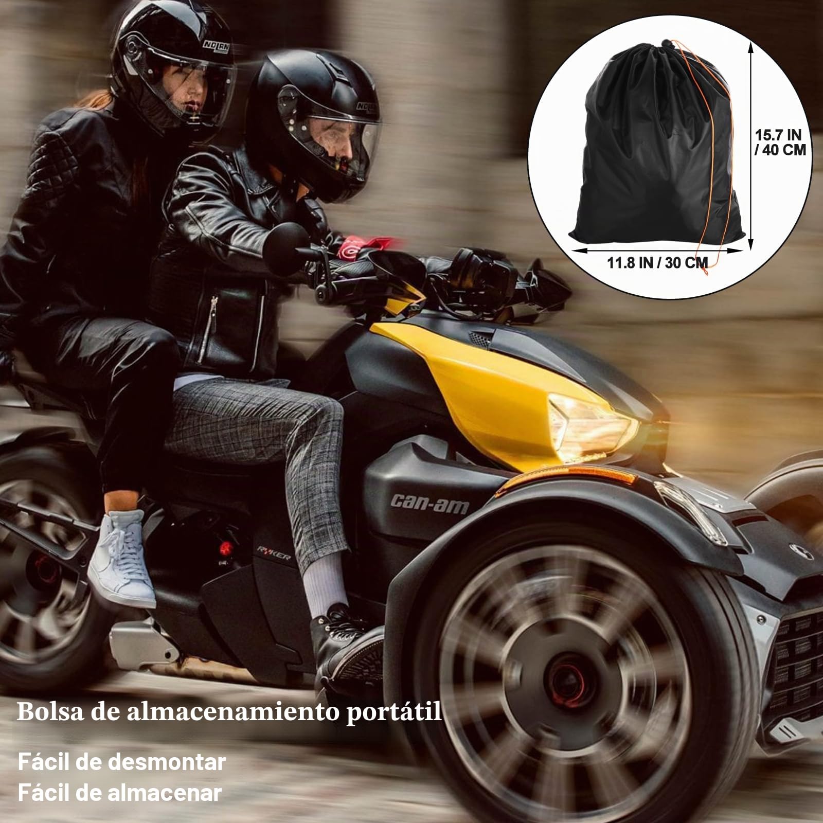 Can Am Ryker - Funda Impermeable, Cubierta Completa Mejorada Compatible con Accesorios Can-Am Ryker 600/900/Sport/Rally Edition,Tiras Impermeables